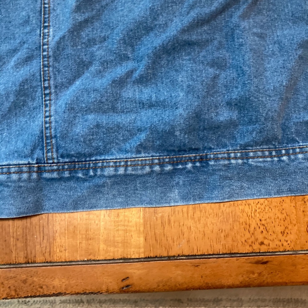 Sport Savvy Vintage Denim Jacket W/ Purple Sleeves - Picture 9 of 9